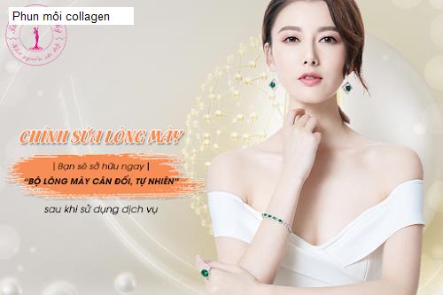 Phun môi collagen